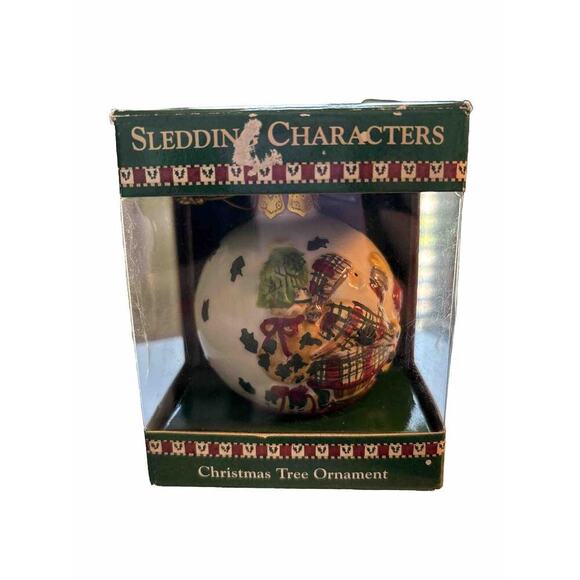 Debbie Mumm Santa Christmas Tree Ornament Ceramic sledding - Picture 3 of 5